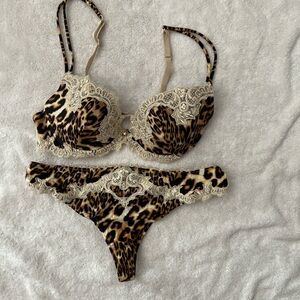 Wild Elegance Leopard Print Bra and Panty Set